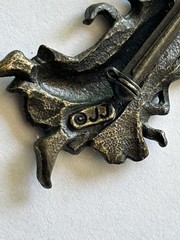 Vtg Bronze Toned JJ Jonette Winged Fairy Brooch Pin w Glowing Star 3.25″
