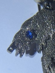 RARE Vintage Les Bernard Scarecrow Brooch .925 Sterling Silver w/ Gemstones