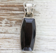 VINTAGE SMOKEY QUARTZ STERLING SILVER PENDANT 925 GEMSTONE NATURAL STONE RETRO
