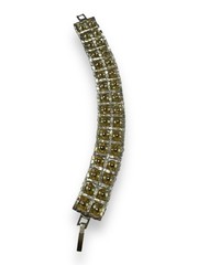 Aurora Borealis Crystal Rhinestone Bracelet 6.75″ Fold Over Clasp Vintage