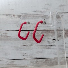 Vintage Earrings for Pierced Ears Unusual Shape Red