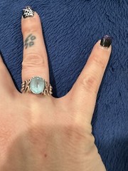 Vtg Sterling Silver 925 London Blue Topaz Ring, Size 8.25
