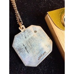 Vintage Japan Enamel Twin Fish Pendant Necklace Pisces Jewelry Lucite Koi 60s