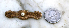Antique Victorian Brooch/Pin, 10K GF with Pearl, Gorgeous