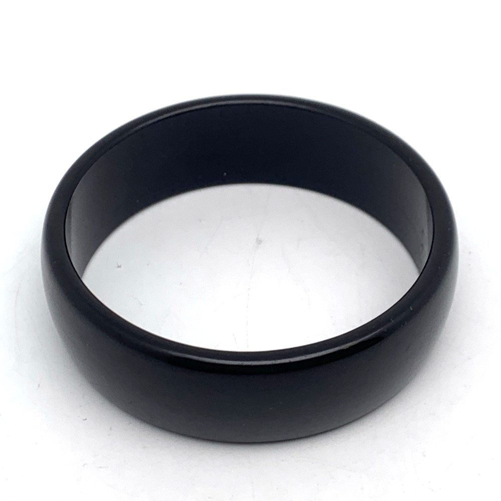 Vintage 21 mm Wide BAKELITE 7-7/8″ Bangle Bracelet Shiny Black TESTED