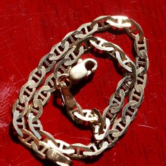 10k yellow gold bracelet 7.0″ anchor / mariner link chain vintage 1.50gr N3095A