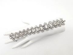 VINTAGE STERLING SILVER MARKED LIND-GAL RHINESTONE BRACELET & SAFETY CH. 32.8 GR