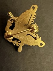 14kt Gold 1920’s Scabbard & Blade Engraved Eagle Military Pin w/Pearls Gemstones
