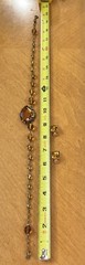 Vintage Czech Large Topaz Amber Faceted Crystal Bead Necklace Clip Earrings Set