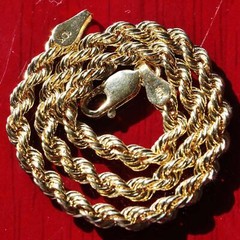 10k yellow gold bracelet 7.0″ rope chain vintage 1.6gr