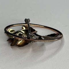 Vintage DIANA Krementz Gold And Rose Tone Brooch Flower Signed