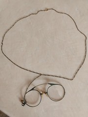 Antique 19k Gold Filled patina Glasses with Chain