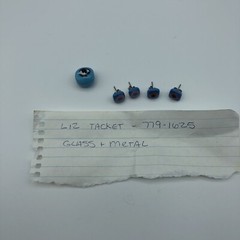 Vintage Liz Tacket glass artisan earrings and pendant evil eye