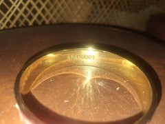 FORNASH Pink Enamel Gold Tone Slip-On 6″ Signed Bangle Bracelet