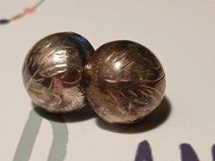 Silver Earrings Pierced Post 925 Etched Stud Post Vintage Jewelry