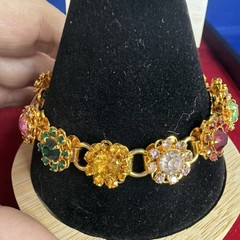Judy Lee Vintage Gold-Plated Multicolor Rhinestone Jewelry Set Bracelet Ring Ne…