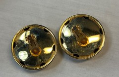 2 Sets Vintage Bright Gold Large Lightweight Metal Clip Earrings
