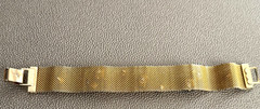 ☘☘☘Mesh Gold Tone Bracelet with Faux Amethyst Prong Set Stones Foldover Clasp☘☘☘