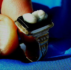 Antique Victorian 14K GOLD Deco Ring Hard Stone High Relief Onyx Portrait Cameo