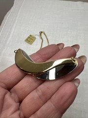 VTG NAPIER NWT 2 PC Modernist Wave Necklace Set 14” 14.5” Two Tone