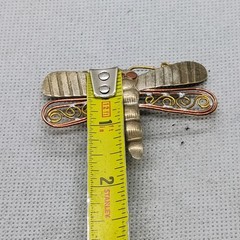 Handmade Mixed Metal Dragonfly Brooch Pin 1 3/4″ x 2 3/8″