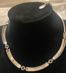 Givenchy Silver Plated Metal Necklace Chain Vintage 1980s Signed Collar