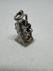 Vintage STERLING SILVER Ferris Wheel CHARM Moving Parts It Spins articulating A2