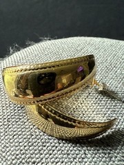 Vtg. Half Hoop Earrings Gold Tone Classic Minimalist Career Capsule Workwear Mod