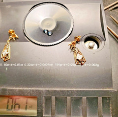 Original REAL SAPPHIRE DIAMOND Deco Earrings Gatsby era Vintage Dangles 14K GOLD