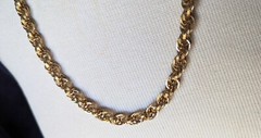 Vintage Classic MONET 24″ Chain TWISTED ROPE Gold Tone NECKLACE