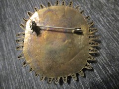 Vintage Estate Ethnic Sterling Silver Filigree Hand Made Flower 2-1/4 Brooch Pin
