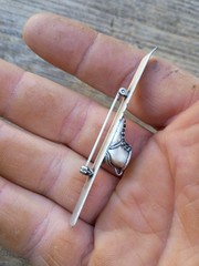 Vintage Beau Sterling Silver Ski Pin 7.43 Grams