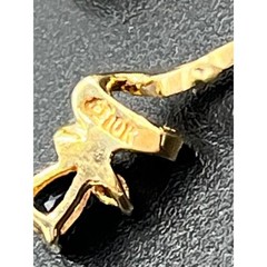 Vintage 10K Yellow London Blue Topaz Diamond Drop Dangle Earrings 1.6 grams