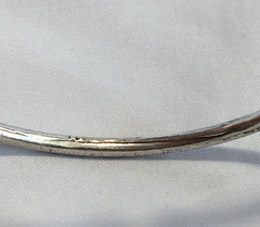 VINTAGE STERLING SILVER BANGLE WEST INDIES ISLAND POD CUFF BRACELET 16g