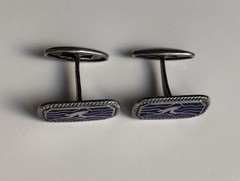 Vintage Silver cufflinks Bird (Seagull) hot enamel Silver 875 Made in the USSR