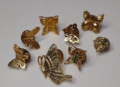 Lot Of 8 Gold Tone Butterfly Pins 8 Pc Butterfly Pin Lot