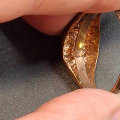Antique Edwardian Gold Tone Shield Signet Ring Botanical Floral Crest Size 10