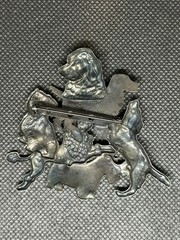 K&T Dogs Playing 6 Mutts Brooch Pin Poodle Retriever Terrier Spaniel Pewter