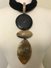 Fabulous Designer Silk Strand & Buffalo Horn Statement Designer Necklace