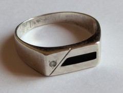 Vintage men’s signet ring sterling silver 925 Size 9.5 Wt 3.6g Geometric Modern