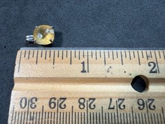 0.70g Vintage Sterling Silver 925 Pendant Yellow Faceted Cushion Solitaire M
