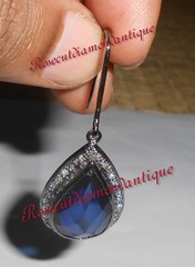 LATEST 0.66ct ANTIQUE ROSE CUT DIAMOND SILVER 925 SAPPHIRE VINTAGE LOOK EARRINGS