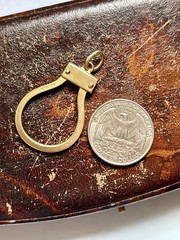 Vintage Italian 18K Yellow Gold Carabiner Clip Charm Holder Pendant
