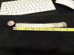 # 654- VINTAGE MEXICO COIN BRACELET-21 REAL COINS