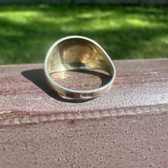 Vintage Soviet USSR 875 Silver Kubachi Niello Gilt Ring Hand Carved Ornate Band