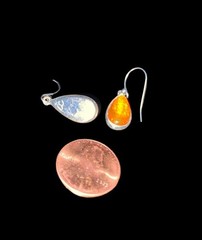 Vintage Liz Claiborne Sterling Baltic Amber Silver Earrings