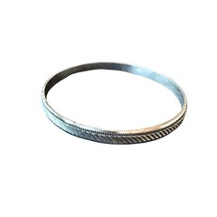 Vintage Bangle Bracelet Etched Textured Minimalist Everyday Jewelry Silver Tone