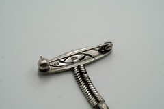 Vintage 800 Silver Marcasite Dangle Brooch 4.5cm X 2.8cm Signed CB JB27
