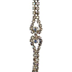 AB Rhinestone Tennis Bracelet Vintage Unsigned 7 Inches Prong