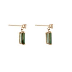 Peter Suchy 1.50 Carat Tourmaline Diamond Yellow Gold Dangle Earrings